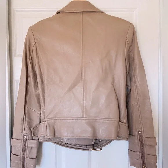 NWT $1395 L'agence Billie Belted Leather Jacket